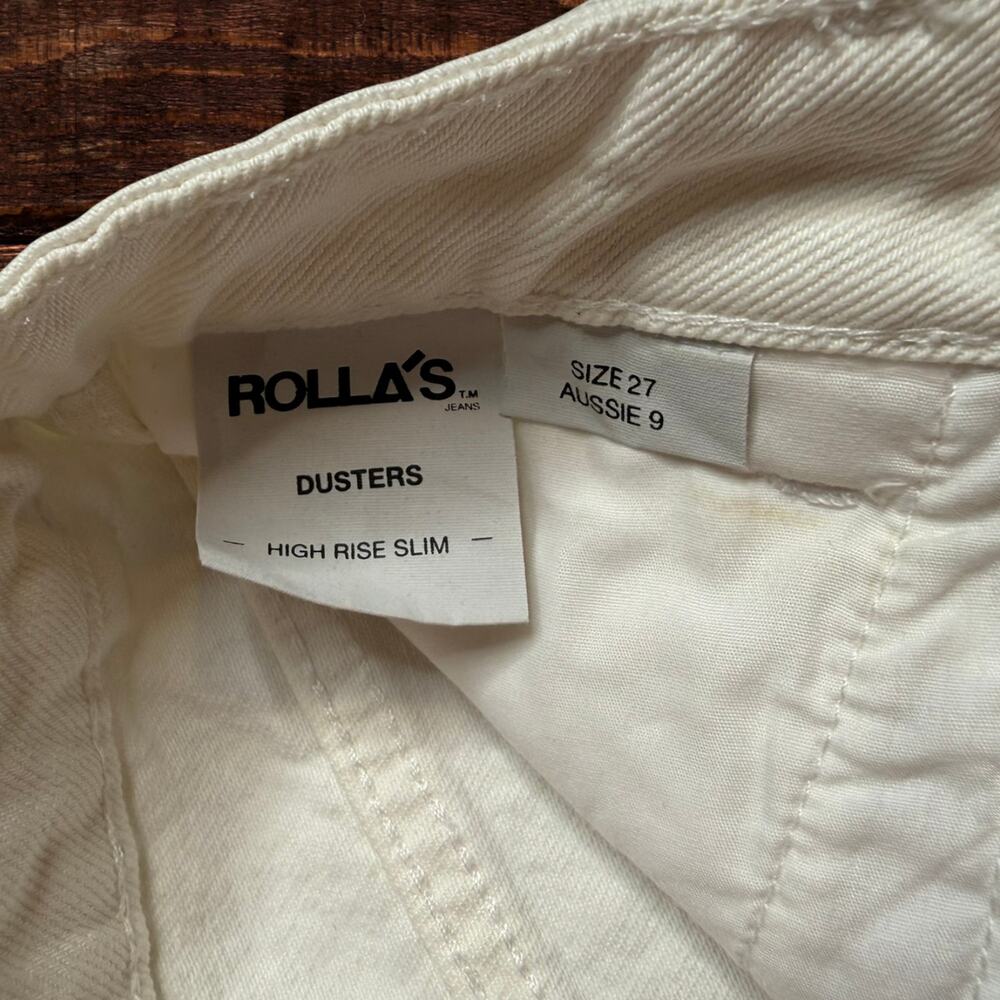 Rolla's Dusters High Rise Slim Button Fly Denim Shorts Vintage White Size 27 - Picture 4 of 10